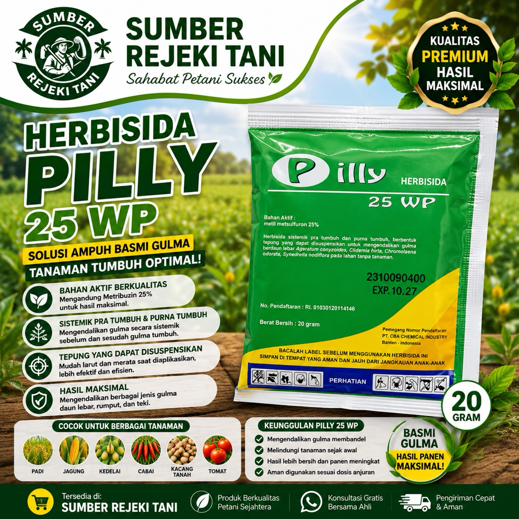Herbisida Pilly 25WP metil metsulfuron 20gram