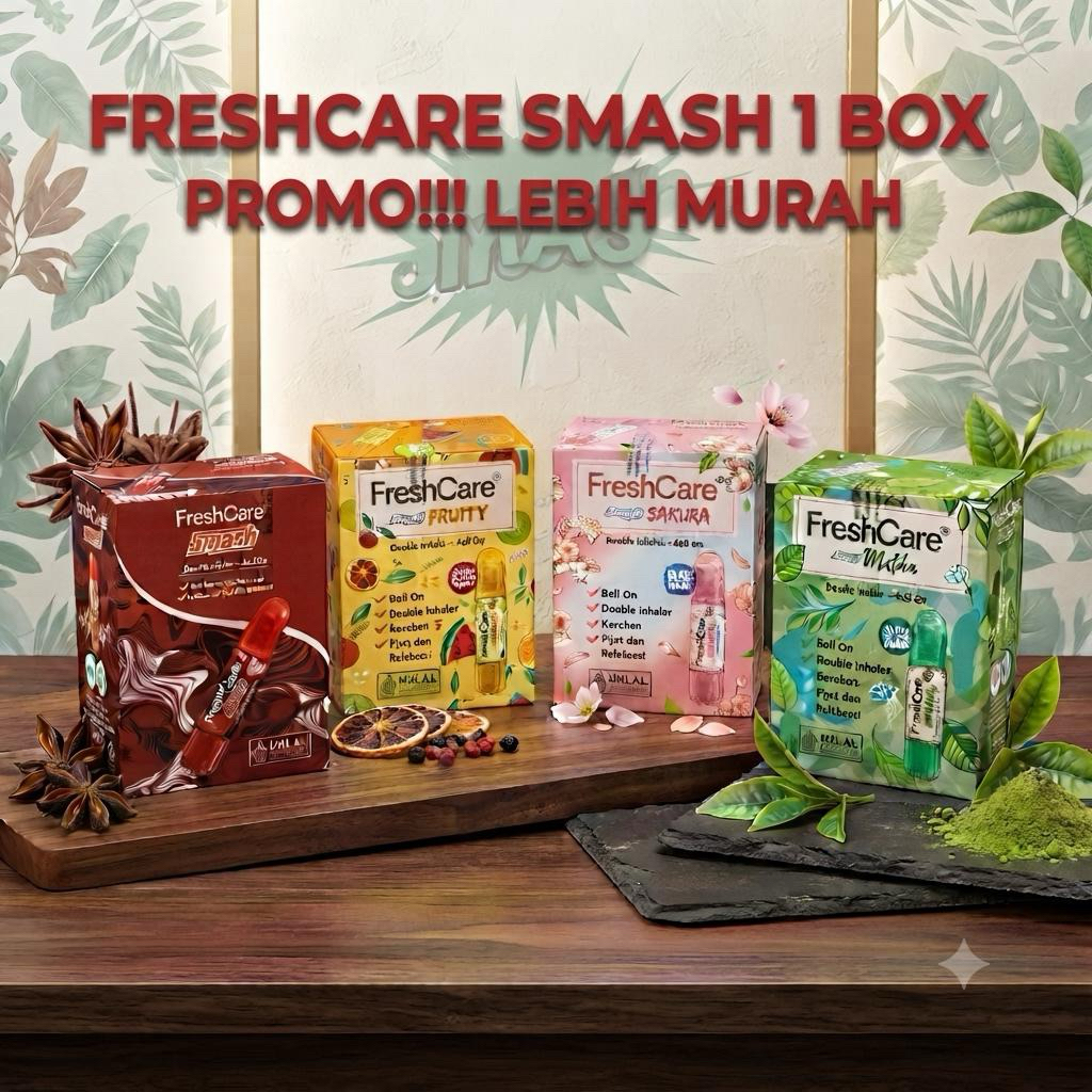 Freshcare Smash PROMO 1 BOX isi 12 Fresh Care SMASH VAPOBALM Semua Varian, Fresh Care Inhaler, Fresh