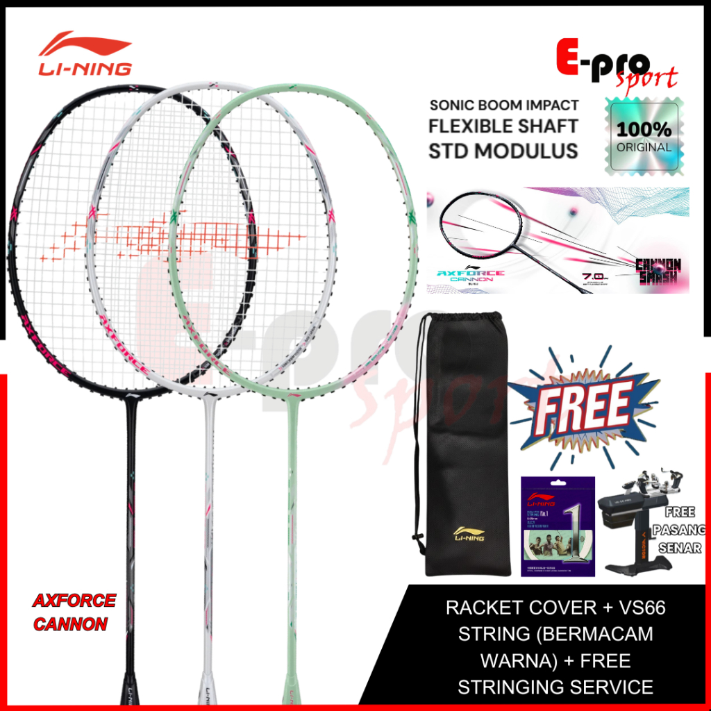 Raket Badminton Lining Axforce Cannon / Li-Ning Axforce Cannon Bulutangkis Li Ning Original
