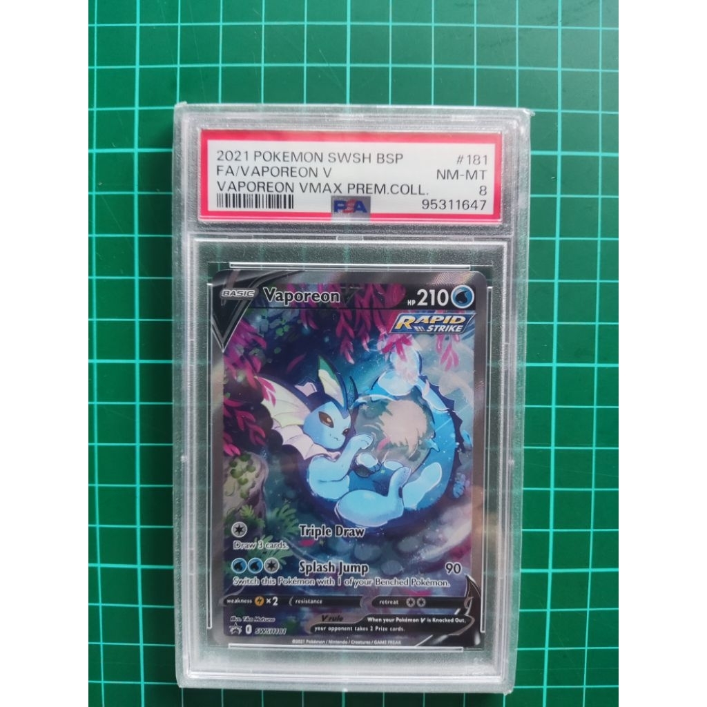 Slab V PSA 8 Vaporeon V #SWSH181