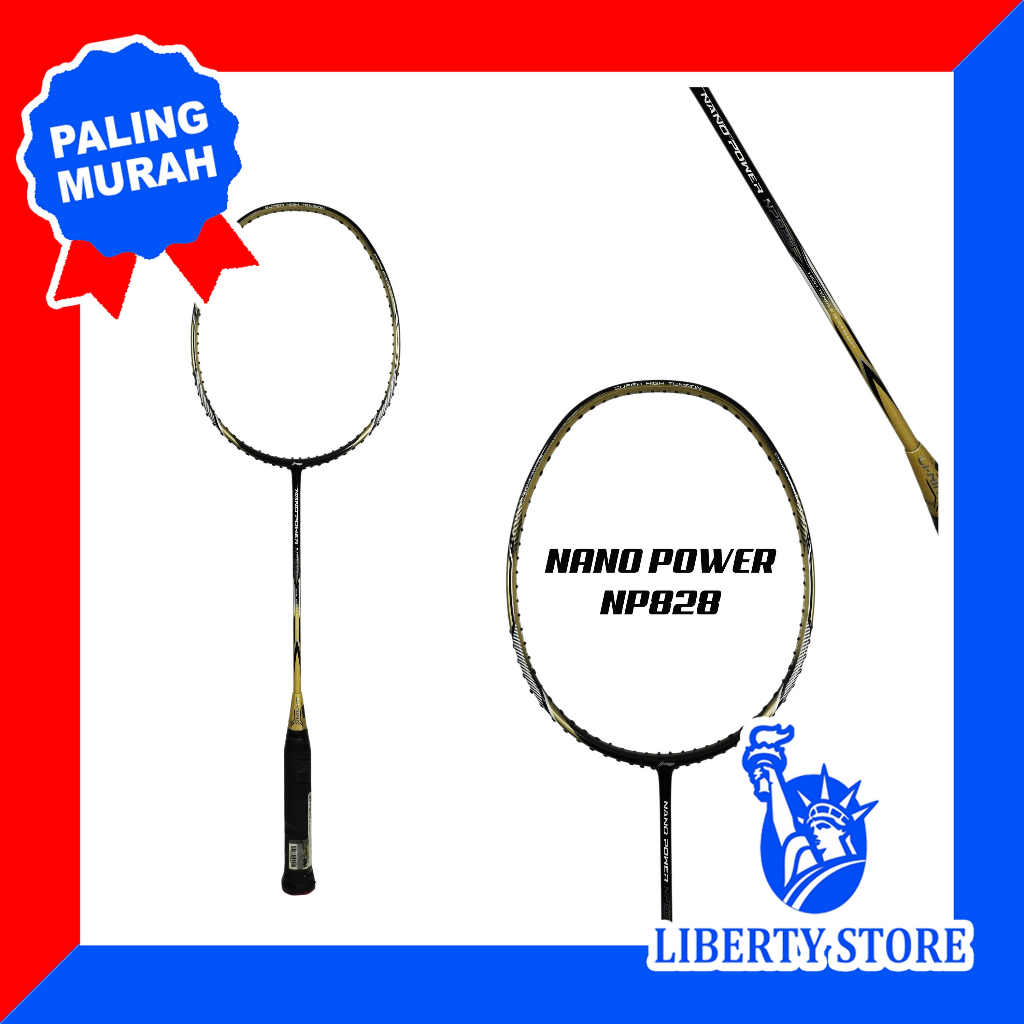 Raket Badminton ORIGINAL LINING NANO POWER NP828 + TAS