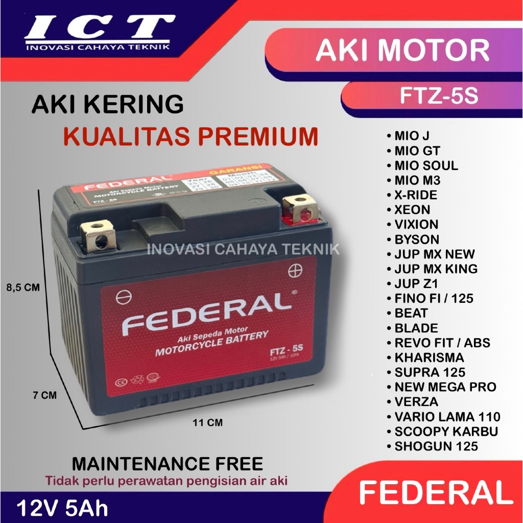 Aki Motor FTZ5S Federal / Aki Kering FTZ5S Federal / Aki Motor Federal / Aki Kering Federal GTZ5S