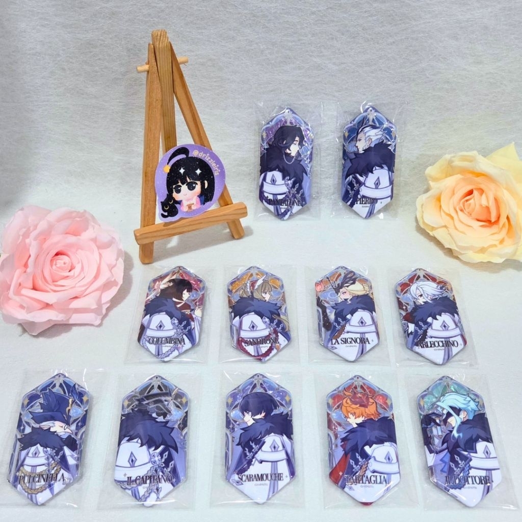 (Ready Stock Baca Deskripsi) Selected Fatui Harbingers Frost and Flame Series Can Badge Original Pie