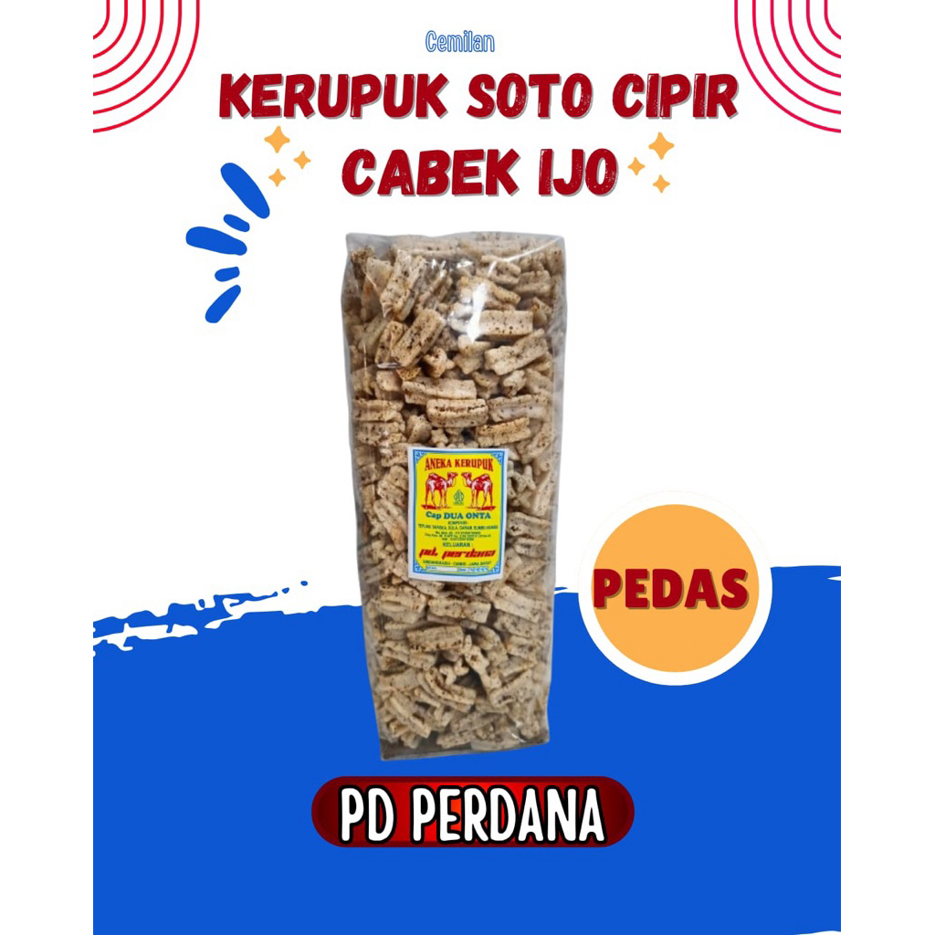 Kerupuk Soto Cipir Pedas Cabek Ijo