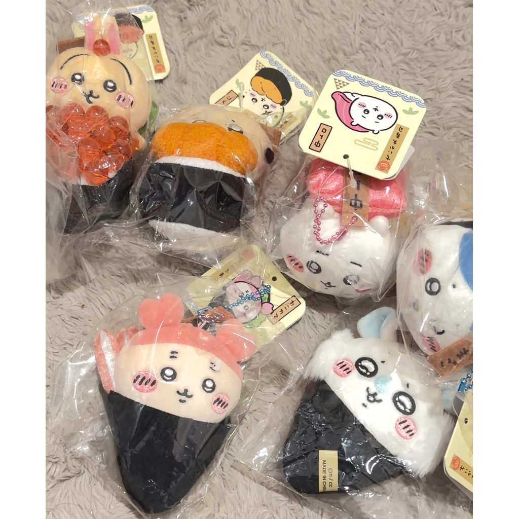 [Ready] Chiikawa Sushi Plush Pendant Original Japan: Chiikawa, Hachiware, Usagi, Momonga, Rakko, Fur