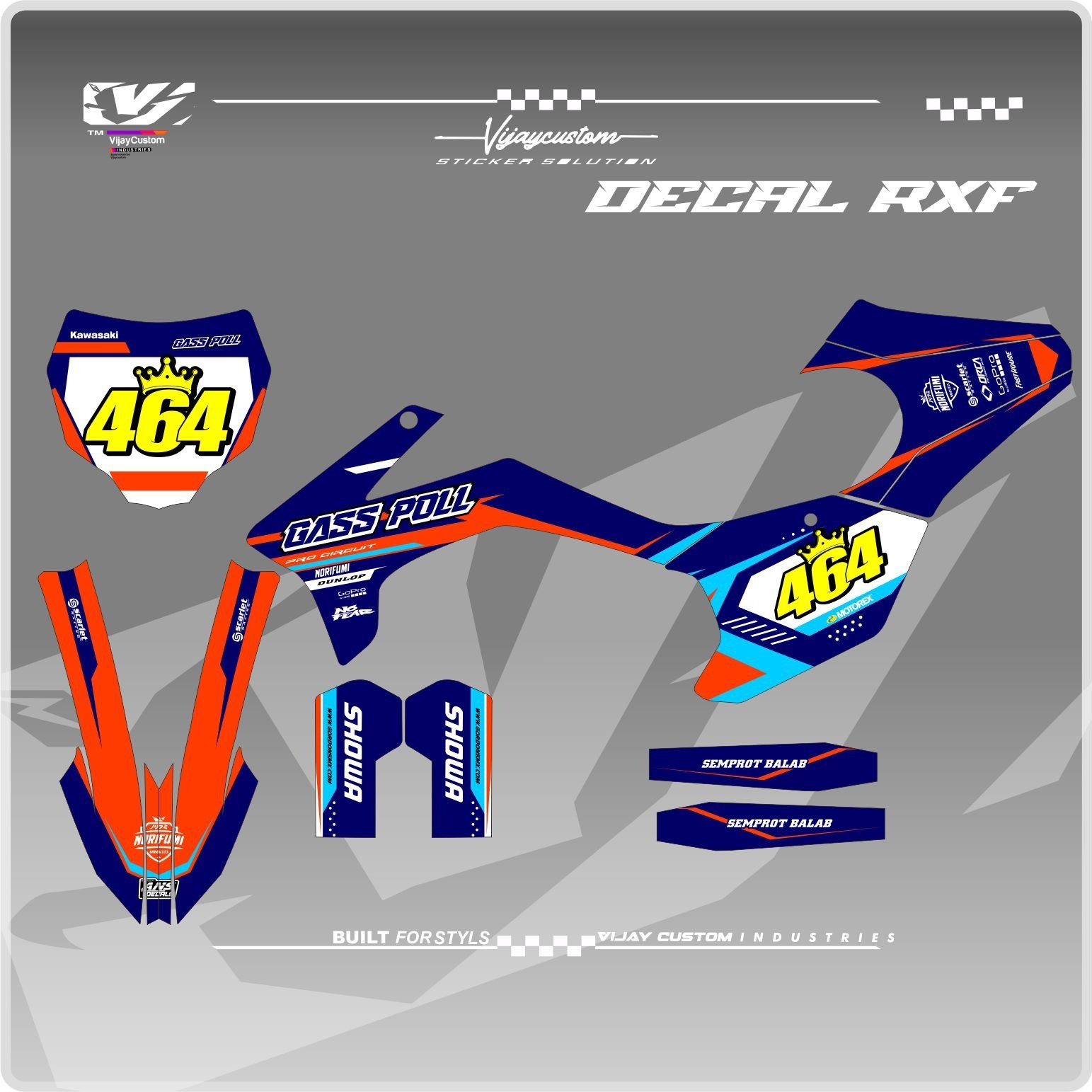 Decal Stiker Trail Mini Rxf 50cc  110cc superglosy doff presisi