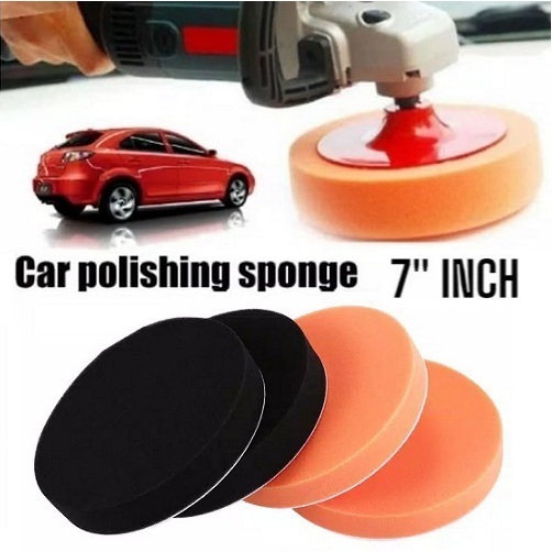 4 Pcs Busa Poles 7 inch Flat Rata 18cm / Spon Poles 7inci 180mm Alat Poles Body Mobil Sponge Pad Cou