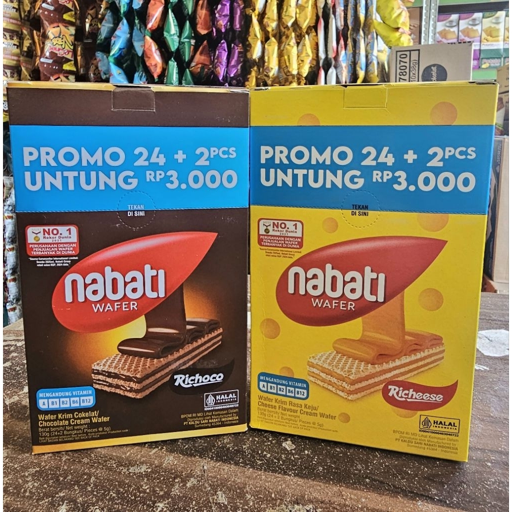 Richeese nabati wafer kotak 130gr ( 5gr x 24pcs ) ECER per box