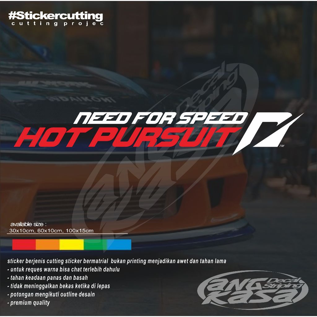 stiker kaca mobil sticker cutting NFS HOT PURSUIT, stiker keren kaca stiker kaca mobil keren