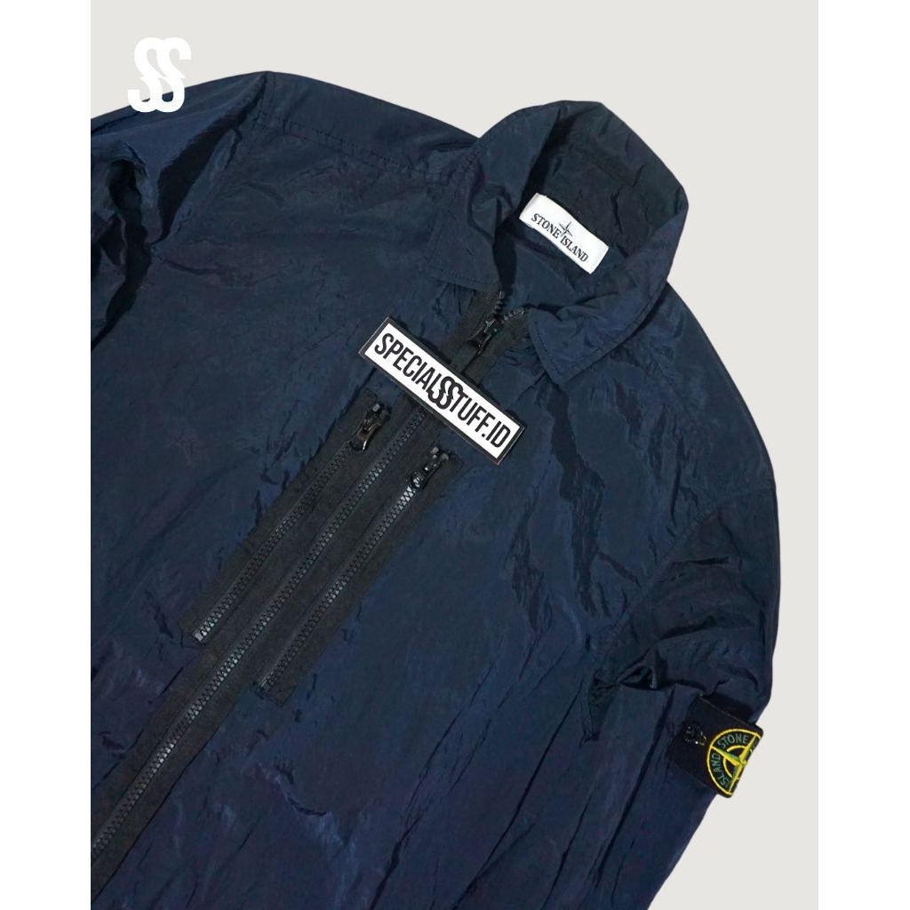 Stone island overshirt nylon metal in navy shimmer