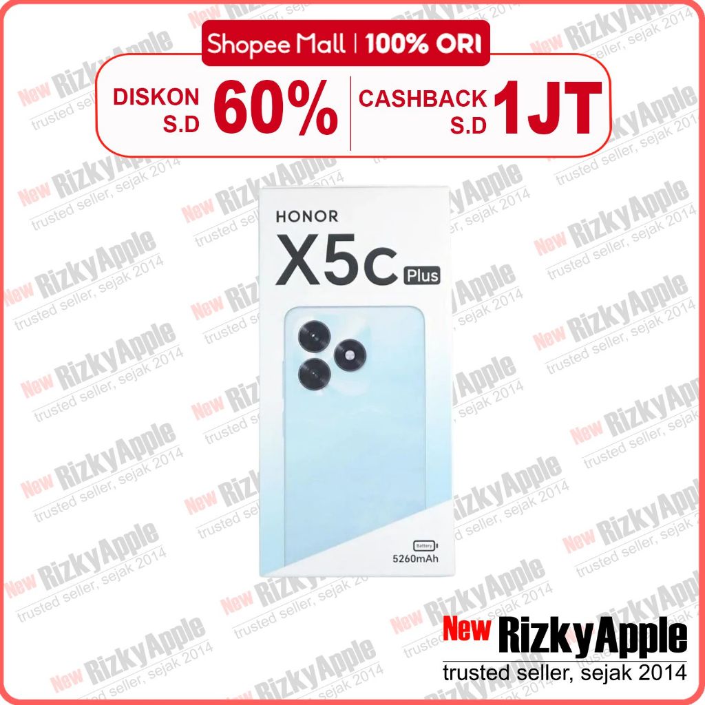 HONOR X5C Plus 128GB [ RAM 4GB ] Black Ocean Cyan Garansi Resmi HONOR Indonesia | Layar 120Hz | Kame