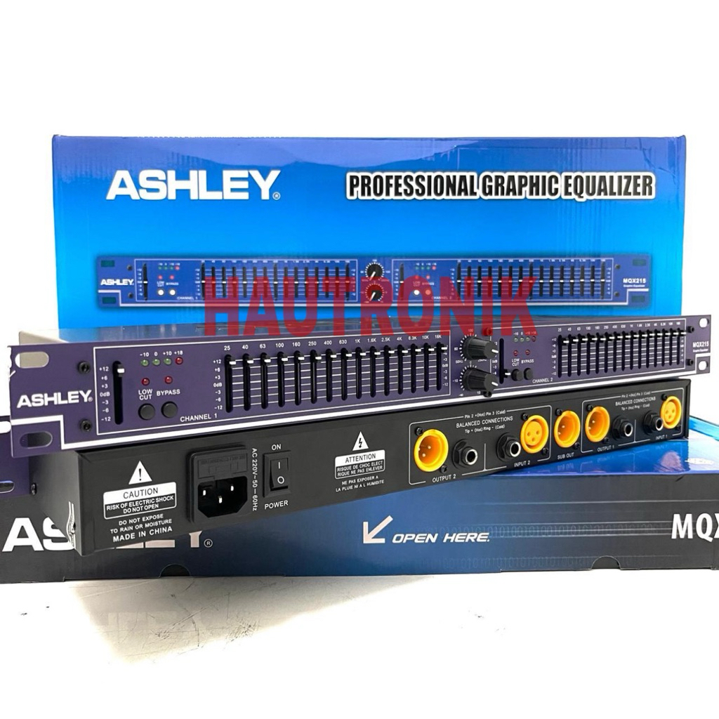 Equaliser Ashley MQX 215 Original Equalizer Ashley Mqx215 Mid Low High Equaliser 2x15 band Bagus ( B