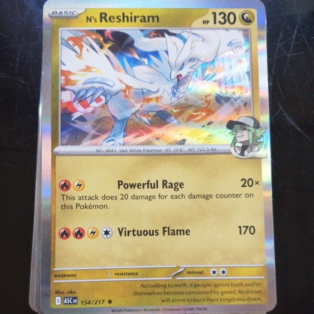 Pokemon N's Reshiram holo en