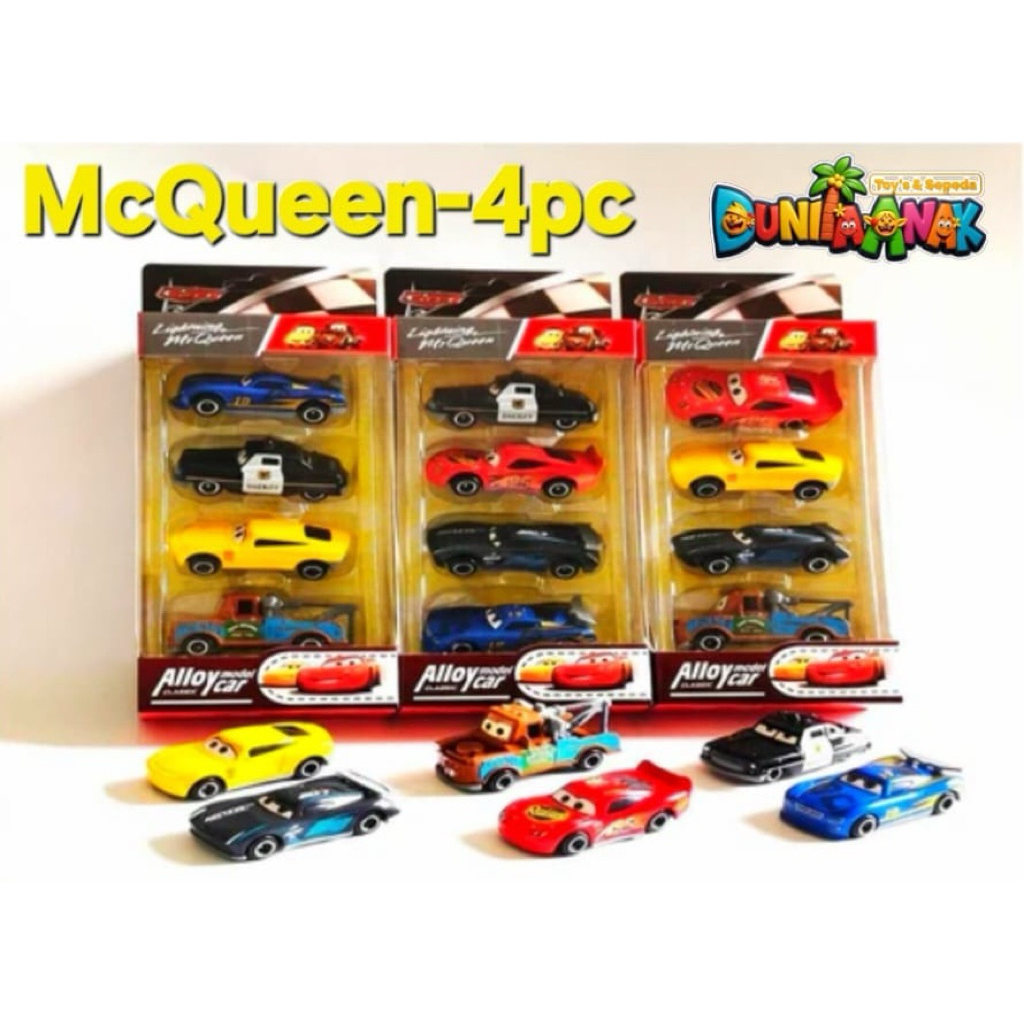 Mainan Anak Set Mobil McQueen Mini 4 PCS