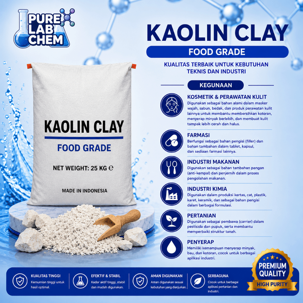 [PURE LAB] Kaolin Powder 325 mesh 1 Kg - Kaolin Clay