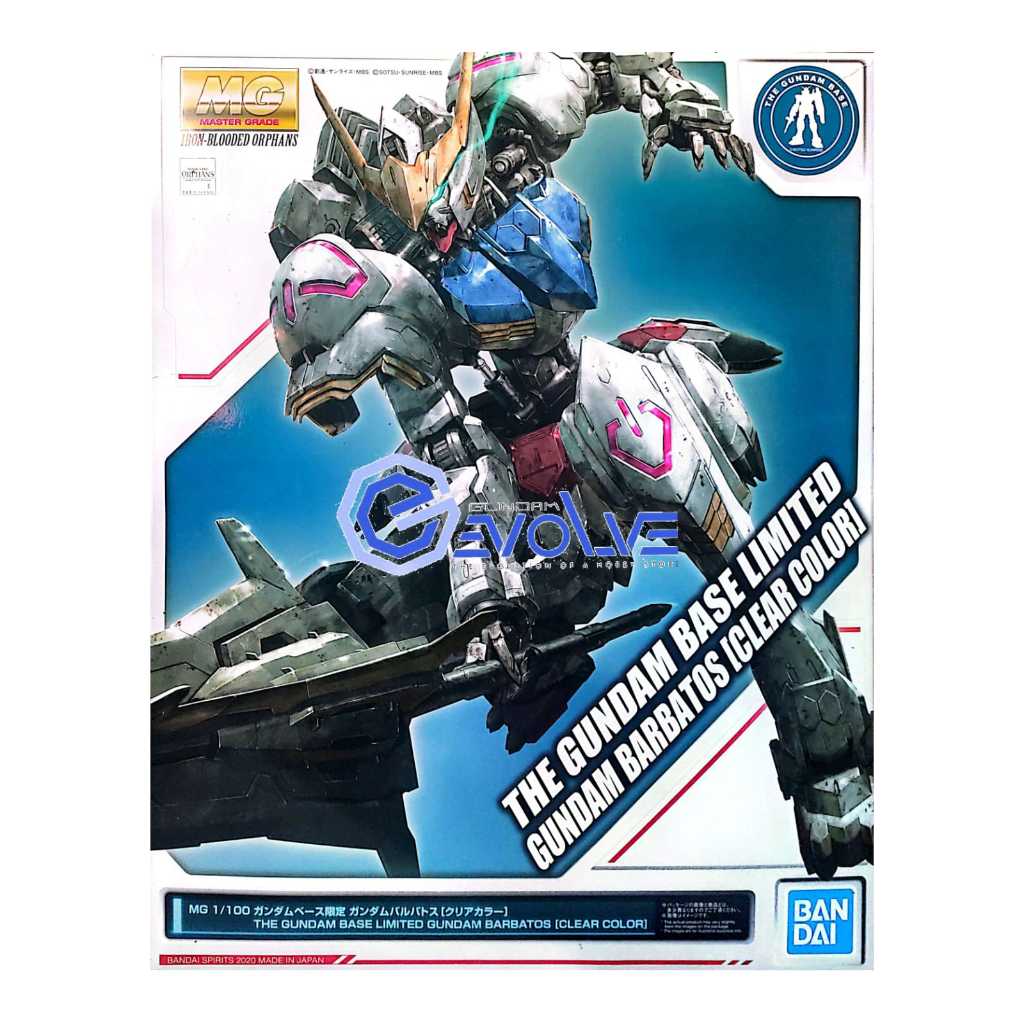 LIMITED 1/100 MG GUNDAM BARBATOS CLEAR COLOR GUNDAM BASE