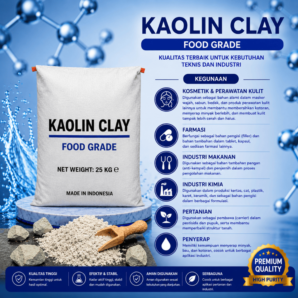 [VOLTRA] Kaolin Powder 325 mesh 25 Kg - Kaolin Clay