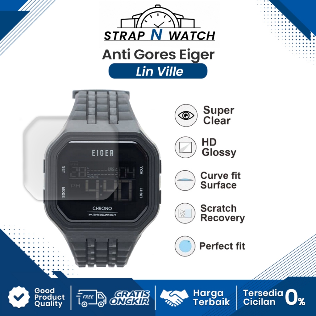 Anti Gores Tempered Glass untuk Jam EIGER LINVILLE