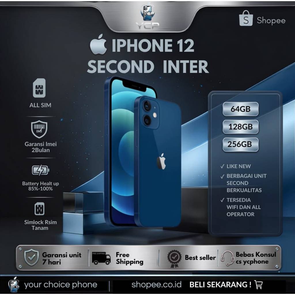 IP 12 64GB/128GB/256GB SECOND INTER ORIGINAL