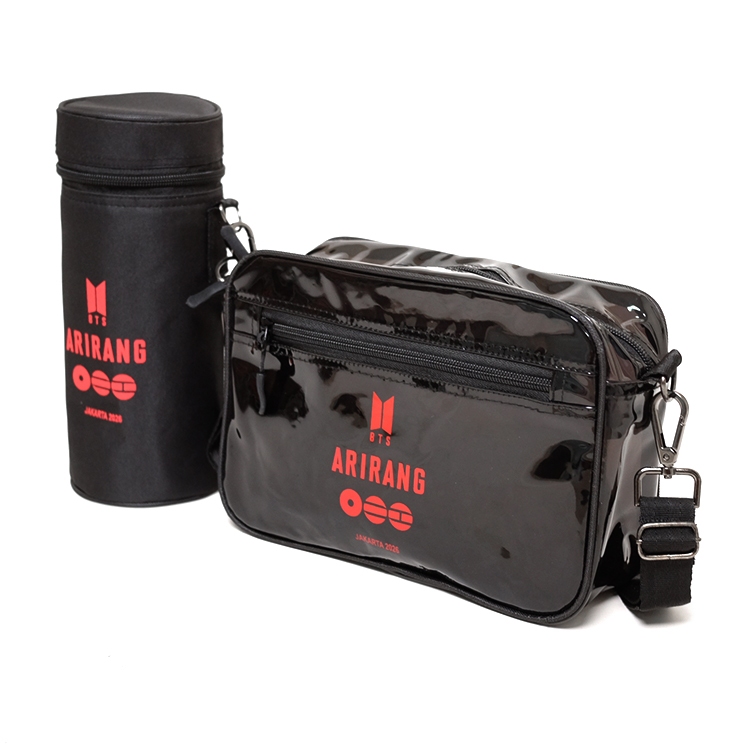 Paket Tas Selempang Arirang Smoke Black Bag Waterproof Konser BTS ARMY Clear Bag + Light Stick Case 