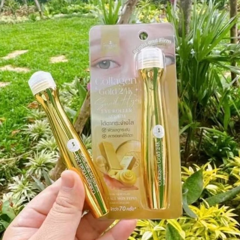 [READY] PRECIOUS SKIN COLLAGEN GOLD 24K SNAIL HYA EYE ROLLER SERUM - SERUM KANTONG MATA PANDA