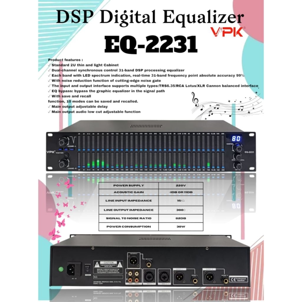 Equaliser Digital vpk EQ 2231 vpk EQ 2231 Equalizer VPK DSP 2231