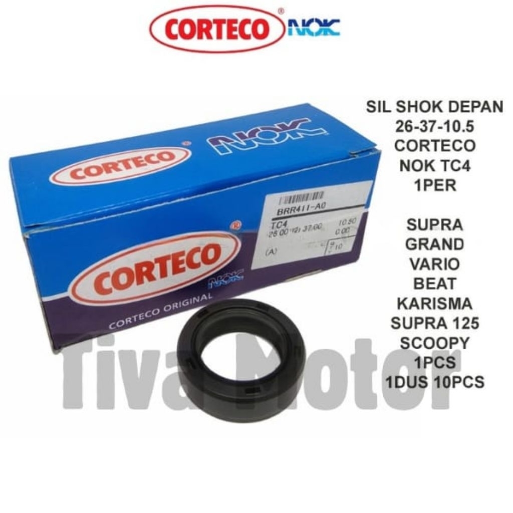 Seal Sil Shock Depan NOK CORTECO 26 37 10.5 Beat Vario Scoopy Genio Supra Karisma Blade Grand Revo