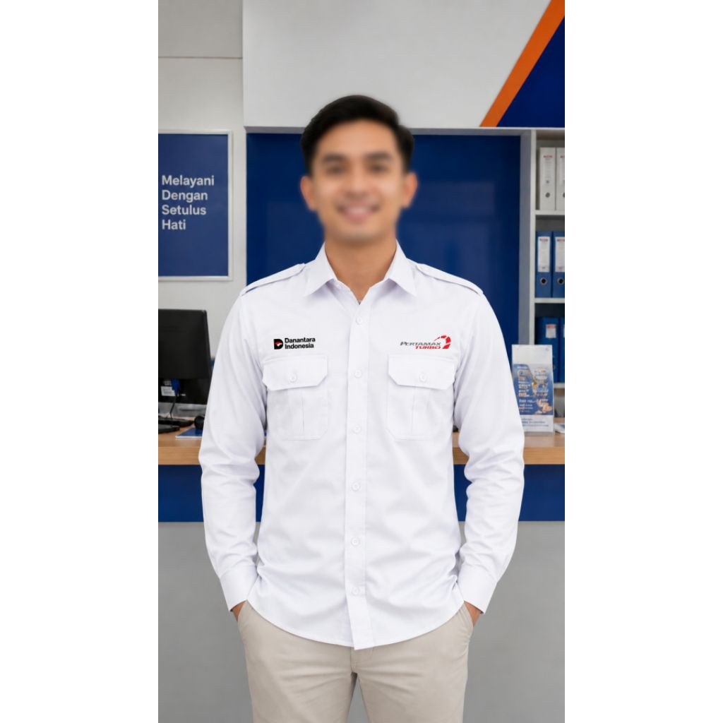 ready stok full bordir DANANTARA PERTAMINA PERTAMAX TURBO kemeja kerja Pertamina Seragam kerja Perta