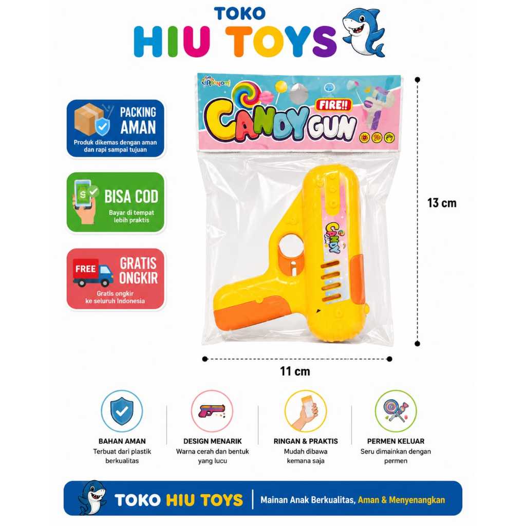 (Hiu Toys) MAINAN TEMBAKAN CANDY / CANDY GUN / TEMBAKAN PERMEN