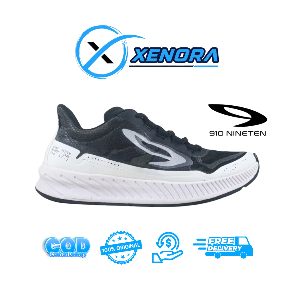 910 GEIST EKIDEN HITAM/PUTIH - Sepatu Lari / Geist Ekiden 910Nineten