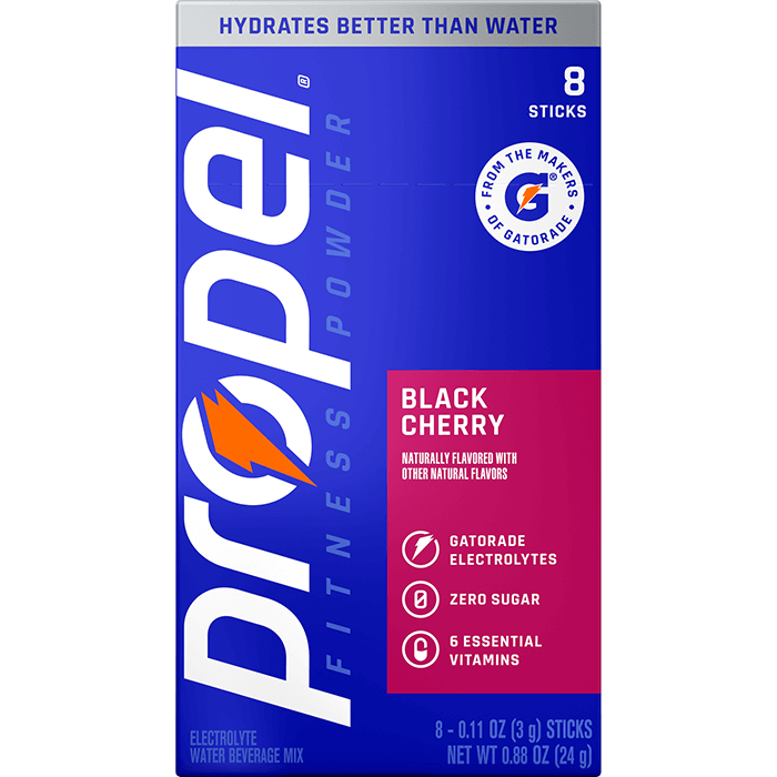 Gatorade Propel Black Cherry Zero Sugar 8 Sticks Electrolyte Powder Drink Mix Electrolyte Powder Dri