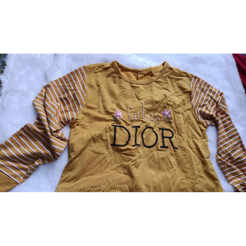 (sh0ppingl0verz) baju preloved Jadore DIOR baju wanita lengan panjang mustard