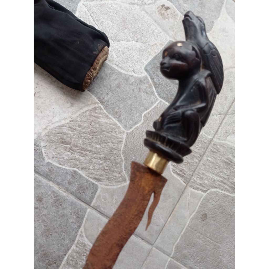 Keris kuno handel tanduk kerbau panjang bilah 22cm