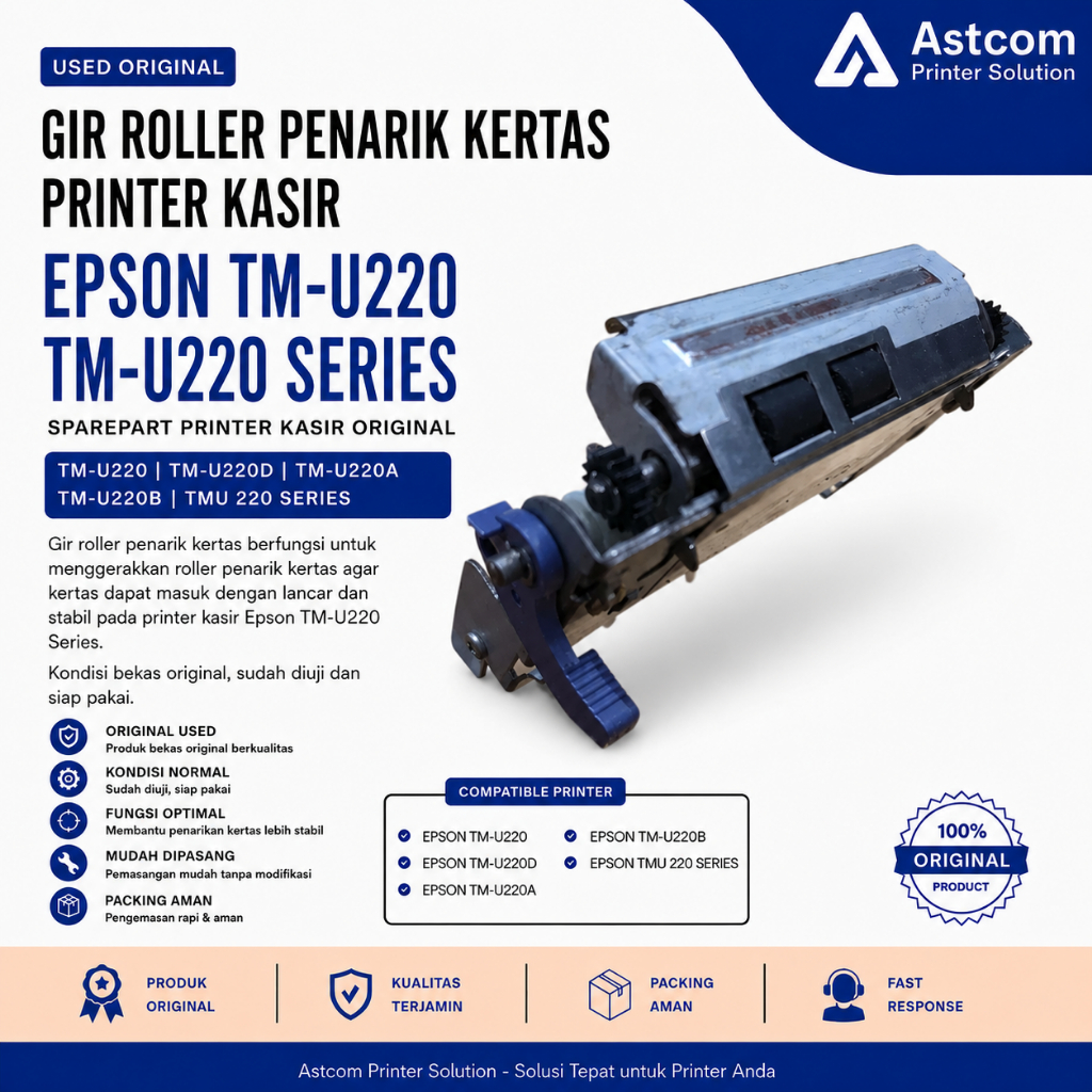 Gir Roller Penarik Kertas Epson TM-U220 TM-U220D TM-U220A TM-U220B TMU220 Printer Kasir Original Use