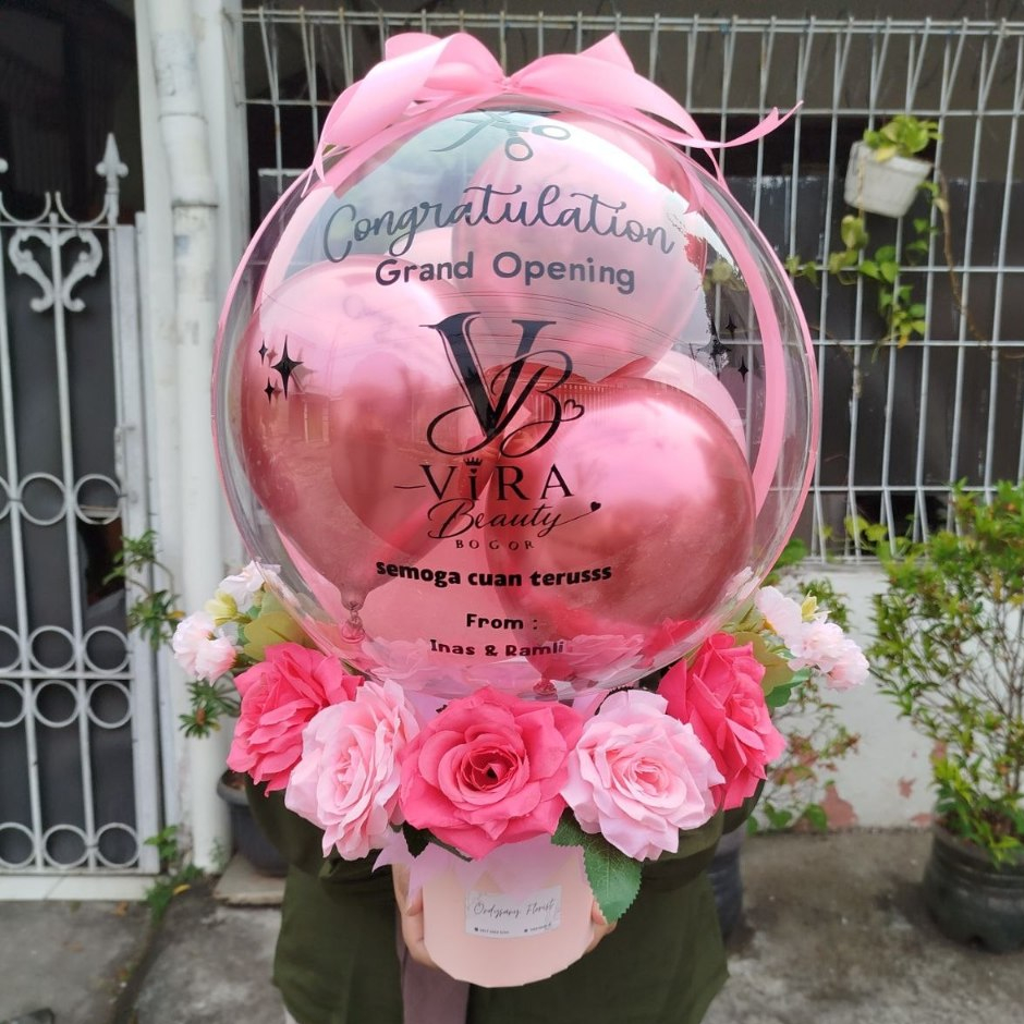 Buket Balon Bucket Balon Bunga Artificial Bloom Box Ordysary Florist