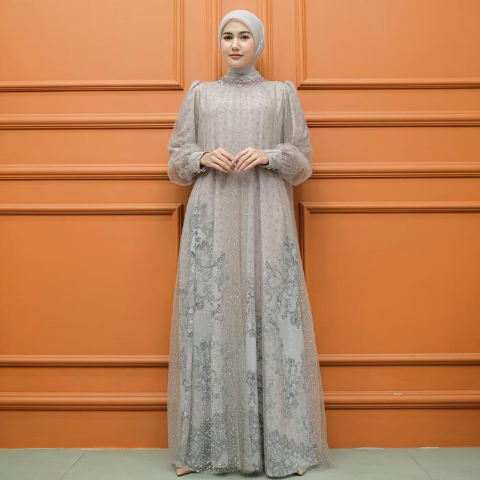 Aisyalina Id Varsella Dress Only Series Tanpa Hijab Bahan Ceruty Baby Doll Mix Tile Payet Dress Gami