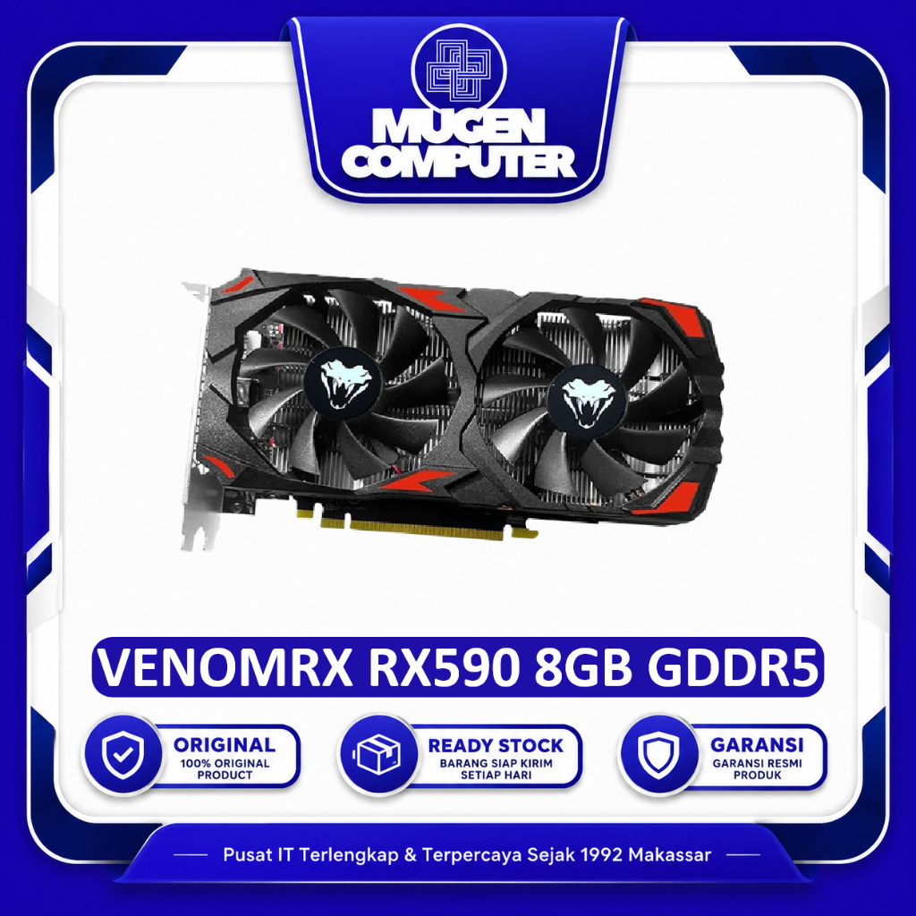 VGA VenomRx AMD Radeon RX590 RX 590 8GB GDDR5 Gaming Graphic Card