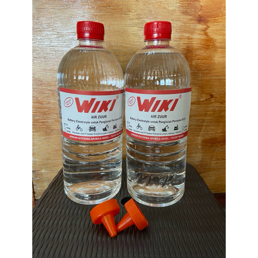 PEKET 2 LITER AIR ZUUR WIKI / AIR ZIR WIKI Untuk pengisian awal aki basah baru atau juga bisa di gun
