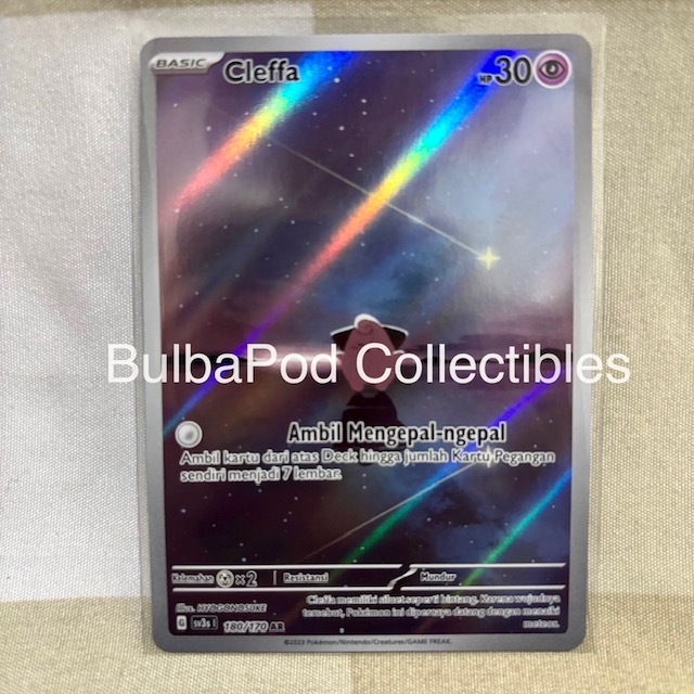 Pokemon TCG Indonesian Cleffa SV3s 180/170 AR Kilau Hitam