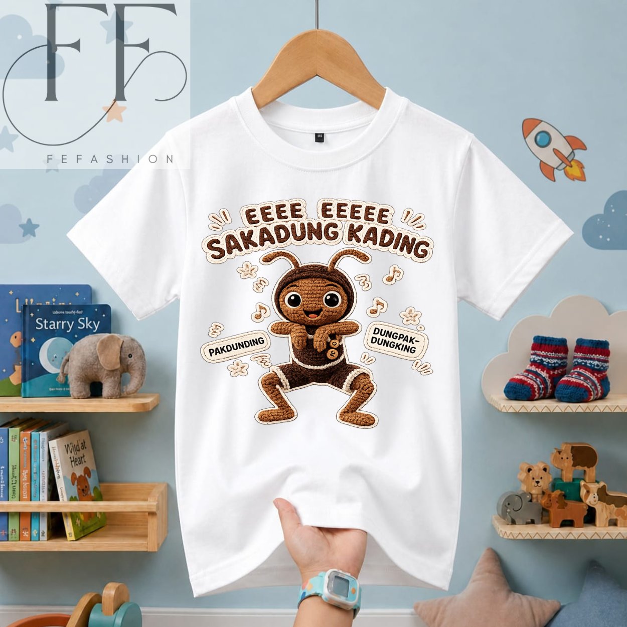 Kaos Anak Laki Laki Perempuan EE EE SAKEDUNG KEDING Usia 2-16Tahun