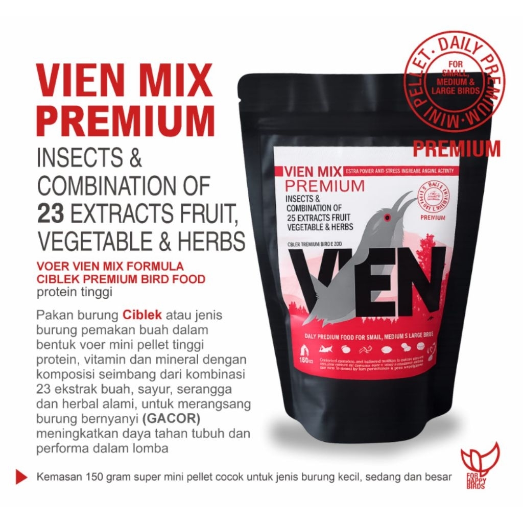 Pakan/Vor Burung Ciblek VIEN MIX PREMIUM Ciblek Gunung, Ciblek Kristal, Ciblek Sawah Super Mini Pele