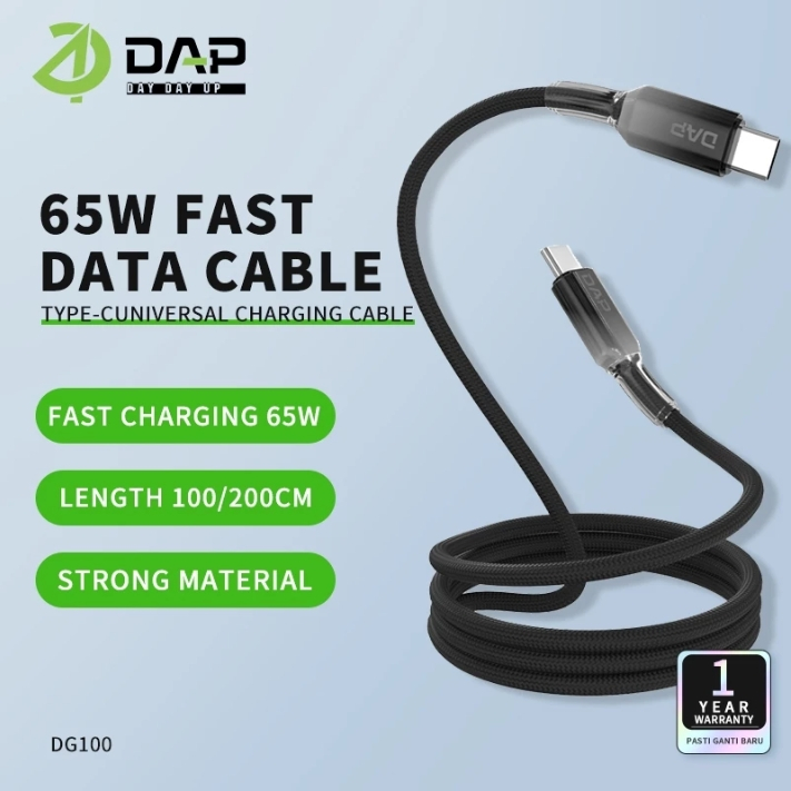 DAP DG100 Data cable PD65W TYPE C Cable Data Fast Charging , Gradien Cable 100cm