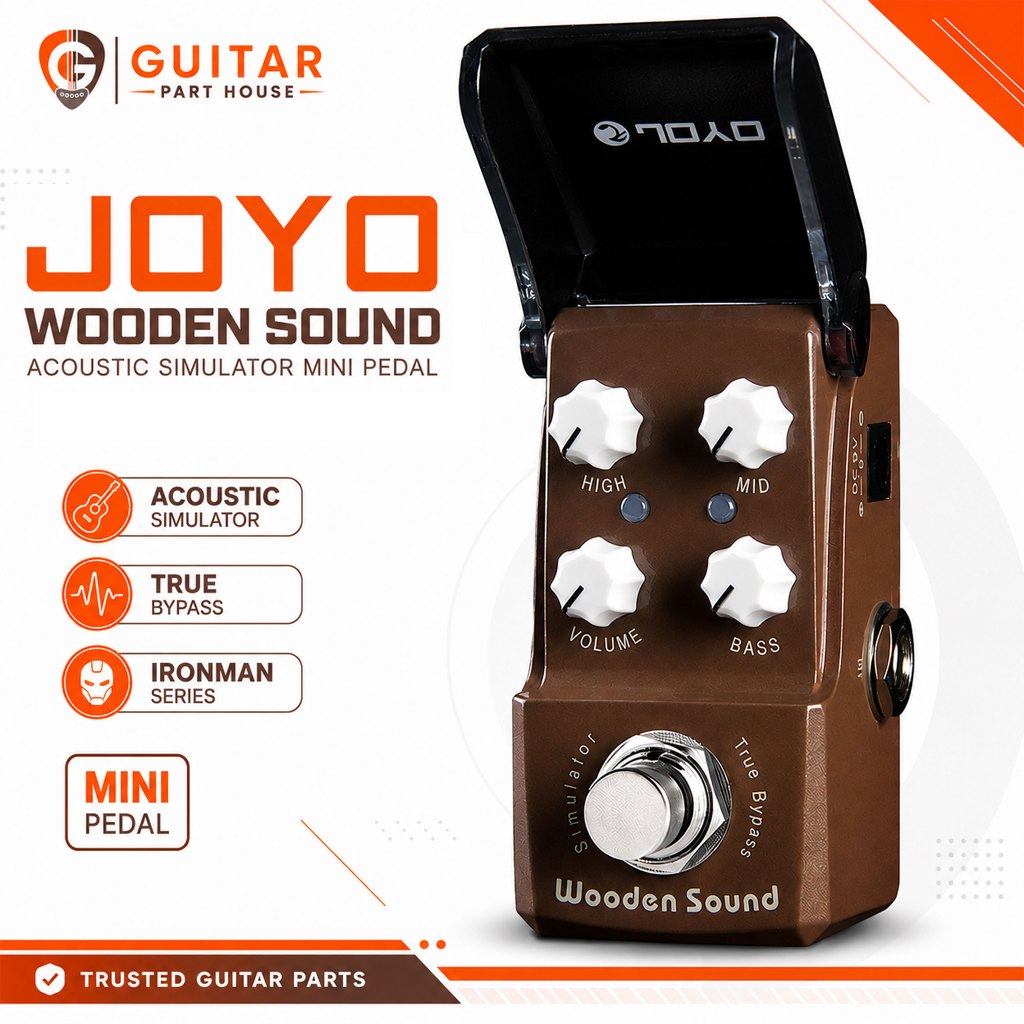 JOYO JF-323 Wooden Sound Acoustic Simulator Mini Guitar Effect Pedal | Acoustic Guitar Simulator Tru
