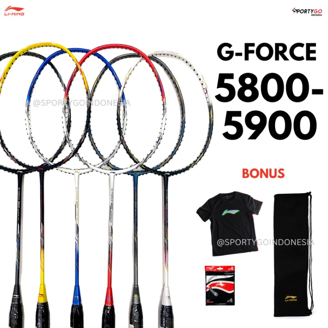 FREE PEMASANGAN Raket Lining G-Force Superlite 5800 / 5900 LI NING GFORCE 5900