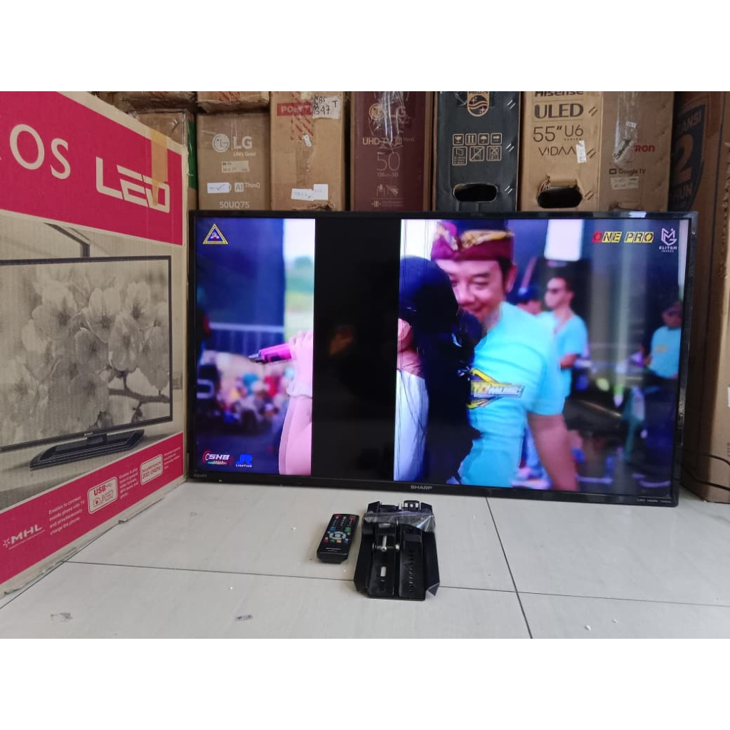 JUAL MURAH MINUS LAYAR TV LED SHARP ANALOG 40 INC KONDISI BEKAS MASIH SEGEL (299L)