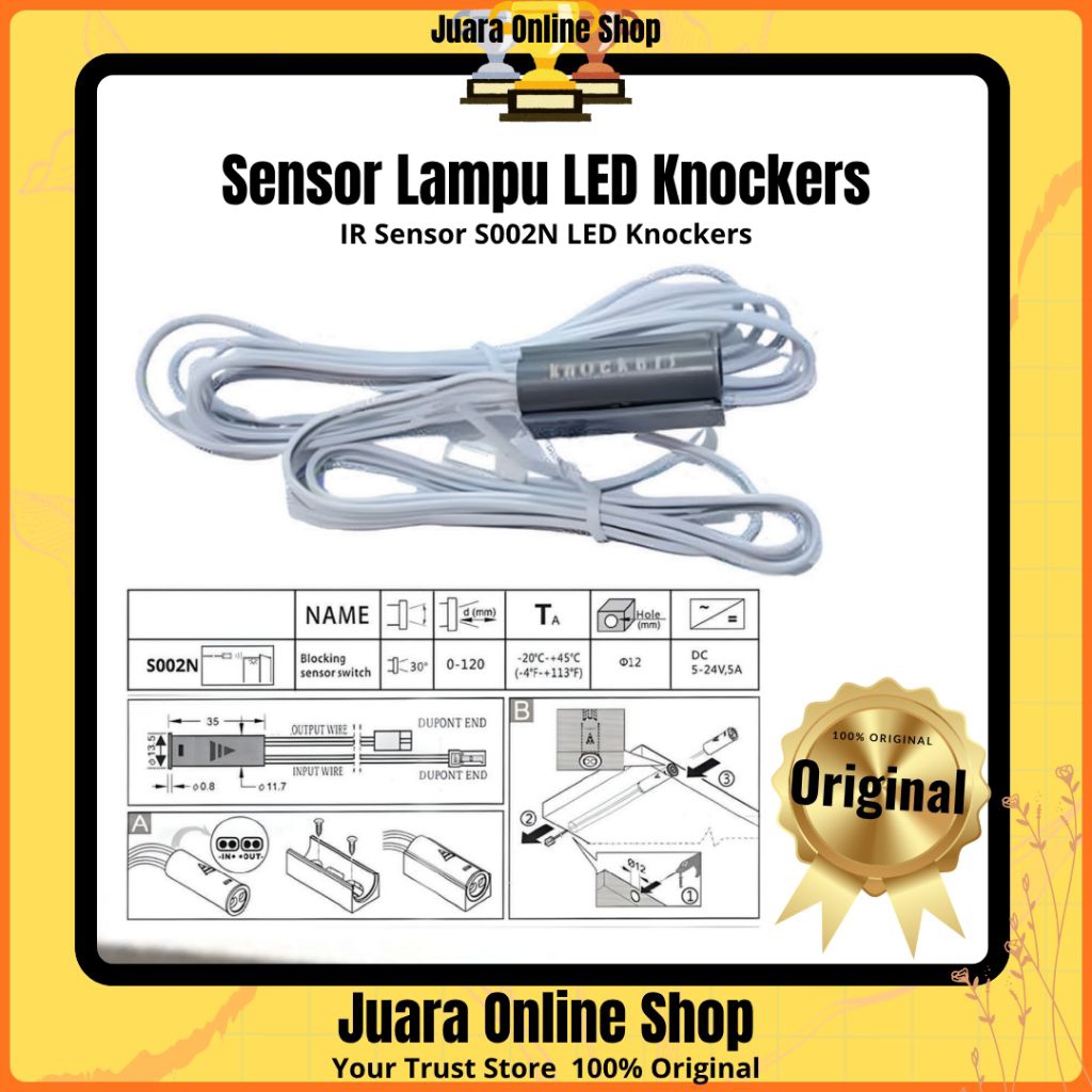 SENSOR LAMPU LED KNOCKERS SWITCH S002N IR SENSOR 