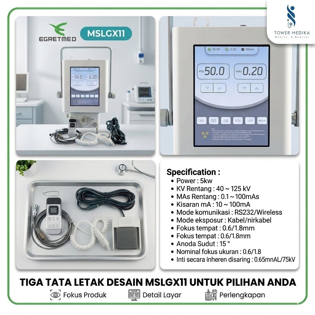 Portable Xray 100 MA Touchscreen Monitor-Model MSLGX11