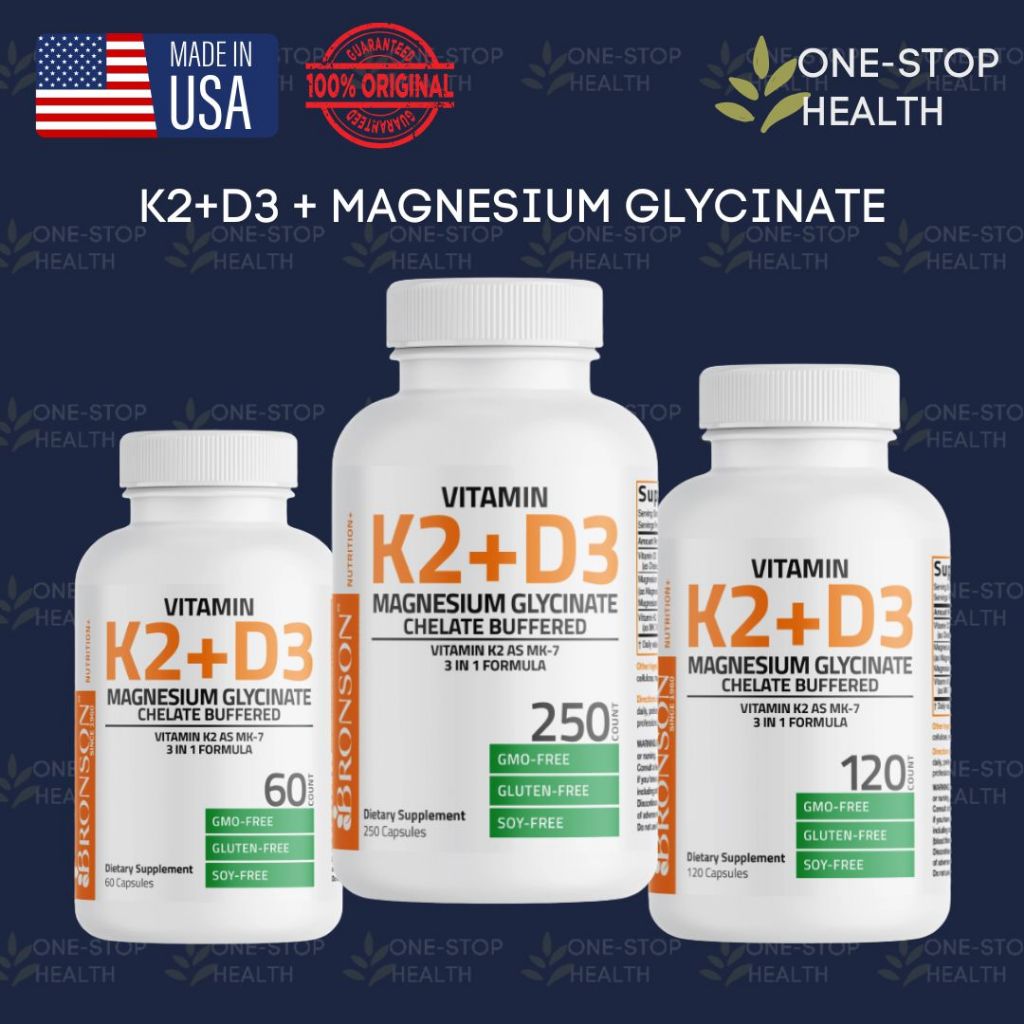 K2D3 5000IU & Magnesium Glycinate 100MG - 3 IN 1 FORMULA - D3+K2 + MAGNESIUM GLYCINATE