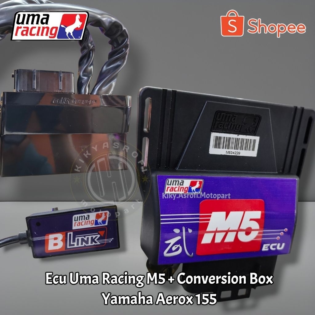 ECU UMA Racing M5 + Conversion Box + UMA Blink — Yamaha Aerox 155