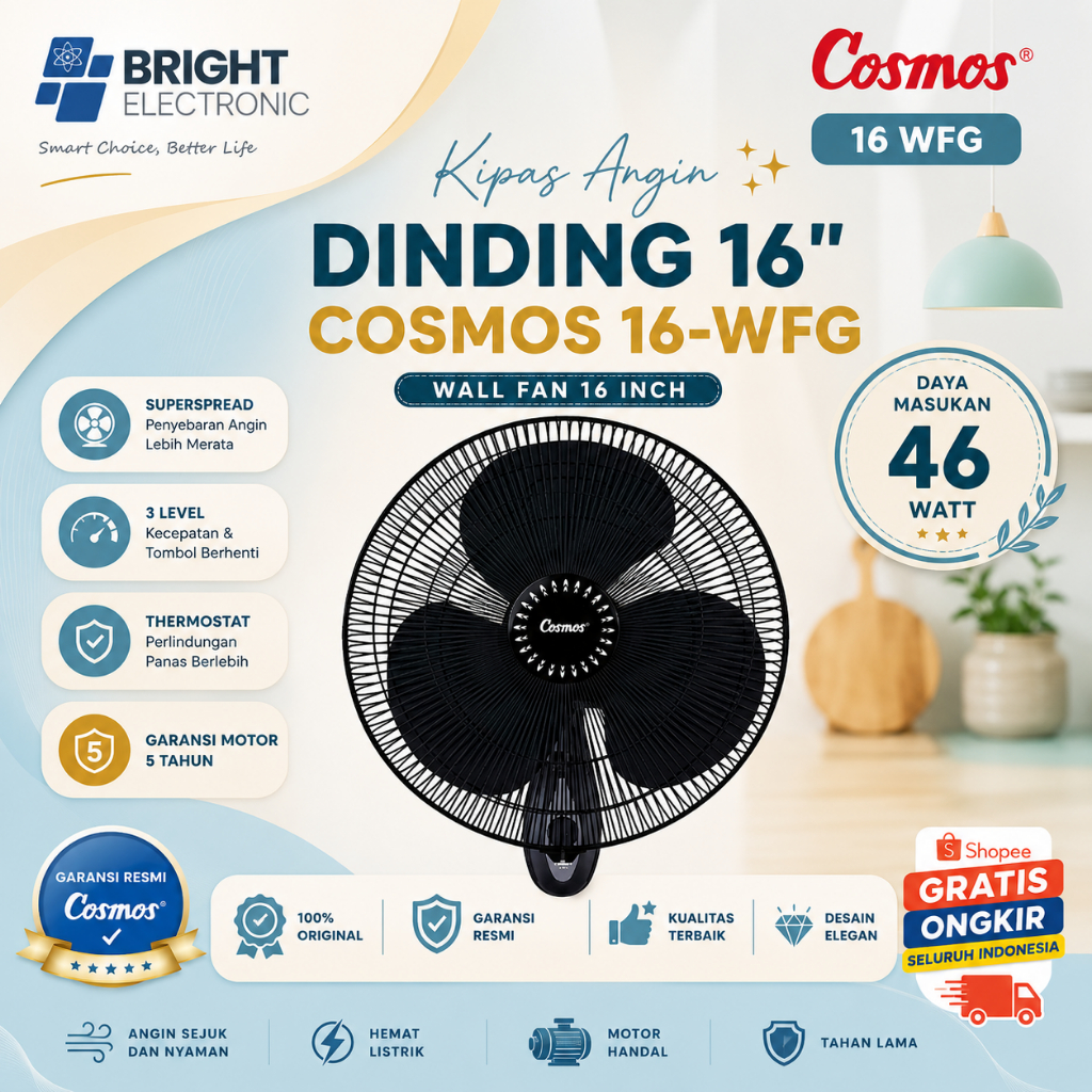 Cosmos Kipas Angin 16 WFG Kipas Angin Dinding 16WFG/16-WFG/KIPAS ANGIN DINDING/KIPAS ANGIN TEMBOK